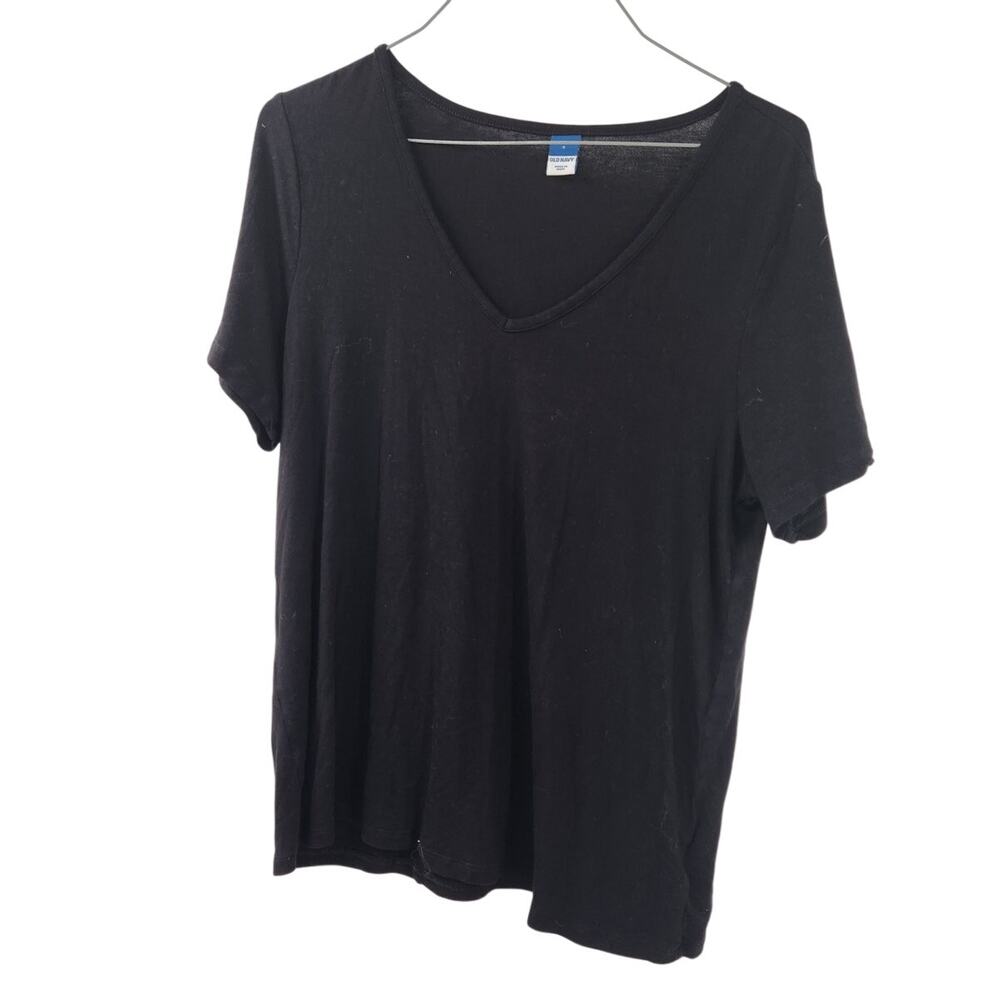 OLD NAVY Black V-Neck Short Sleeve Top Womens Size Small S